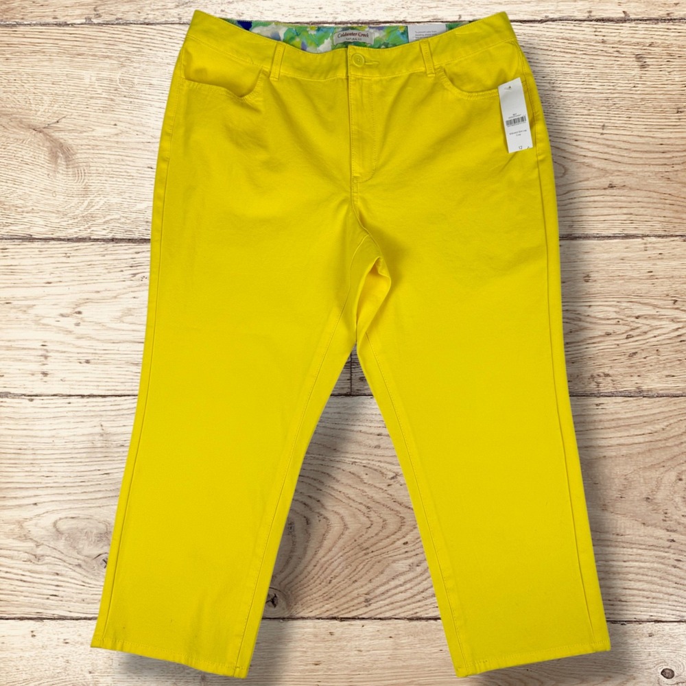 COLDWATER CREEK‎ Womens Natural Fit Cropped Jeans Pants Size 12 Yellow NWT - Picture 5 of 9